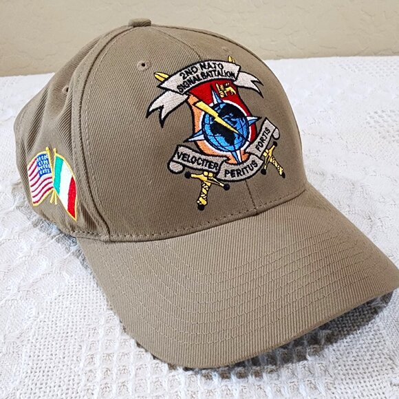 The Corps 2nd NATO Signal Battalion Logo Tan Beige Military Baseball Cap Hat - Picture 16 of 16